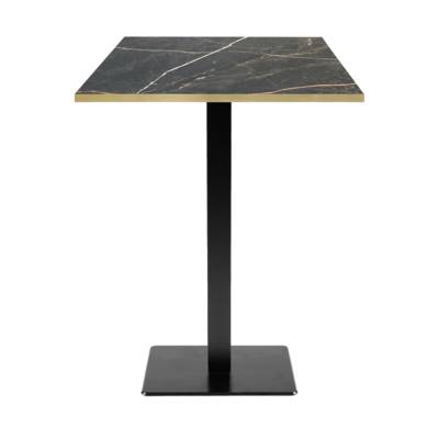 Mange-debout pied noir 60x60cm marbre samas chants laiton - intérieur - RestooTab