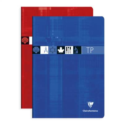 Cahier Travaux Pratiques A4 120 P Grands Carreaux 90g et Unies 125 g Carte Pelliculée - Couleur Aléatoire - CLAIREFONTAINE