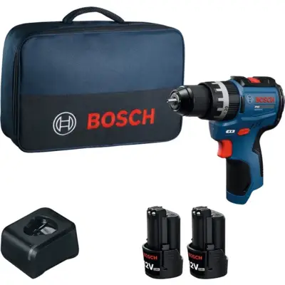 Perceuses-visseuses à percussion sans-fil GSB12V-31 avec sac de transport - BOSCH - 2 batterie + chargeur fournis - 06019S6102