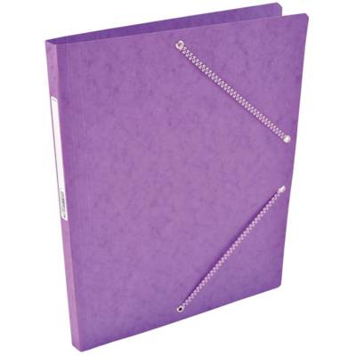 Chemise Carte Lustée simple 24 x 32 cm avec élastiques et étiquette de dos Mauve - COUTAL