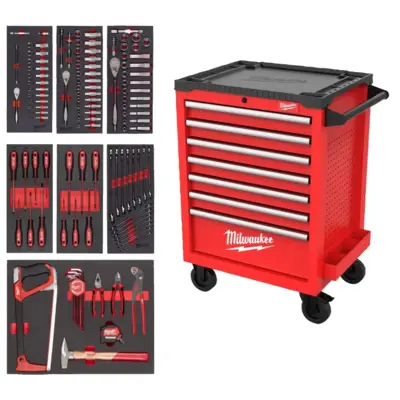 Servante équipée 7 tiroirs TOOLGUARD 196 outil - MILWAUKEE - 4932499182