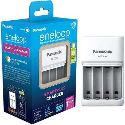 Eneloop Chargeur SmartPlus BQ-CC55 - 1 à 4 Piles AA/AAA Ni-MH, 4 LED - PANASONIC
