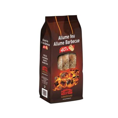 Allume feu naturel - paquet de 40 pièces - Gedimat - GRILL O'BOIS