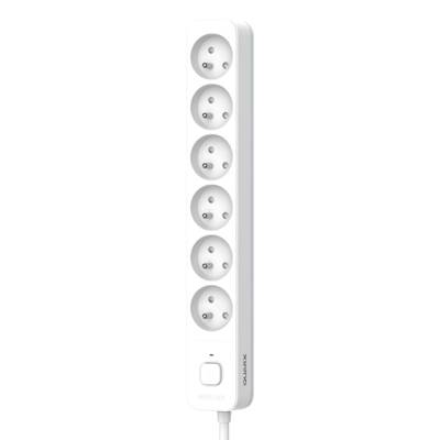 Multiprise 6 prises QUARX 1,5M + interrupteur - blanc - Gedimat