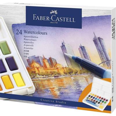 Aquarelles en godets, boîte de 24 - FABER-CASTELL