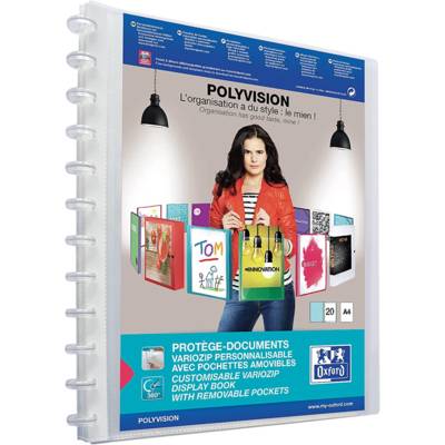 Protège documents Vario-Zipp 20 Pochettes personnalisable transparent incolore - OXFORD