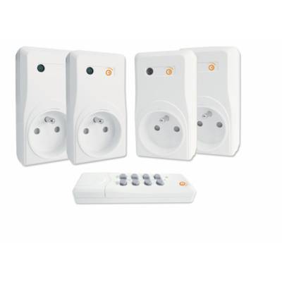 Prise télécommandée+télécommande - lot de 4 pièces - Gedimat - SEMAC