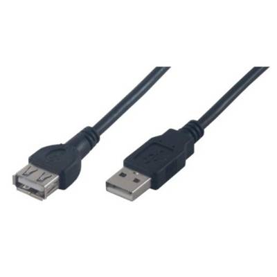 RALLONGE USB à 4 broches, type A (M) - USB à 4 broches, type A (F) - 2 m - noir - MCL SAMAR