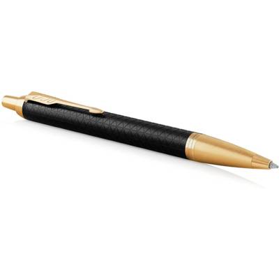 Stylo bille IM PREMIUM Noir attributs chromés. Pointe fine. Encre bleue. - PARKER