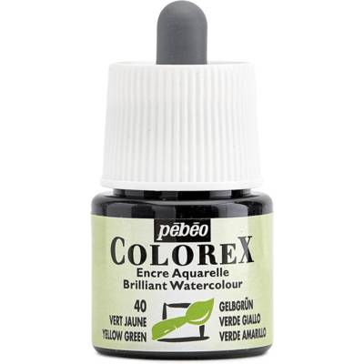 Flacon 45ml Encre COLOREX Aquarelle VERT JAUNE - PÉBÉO