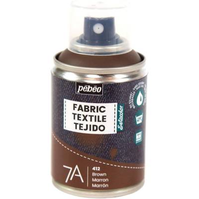 Peinture en Spray 7A - 100ml Spécial Textiles Naturels et Synthétiques MARRON - PÉBÉO