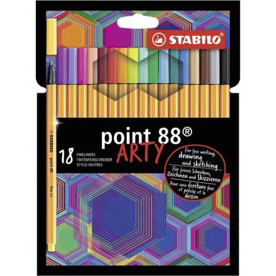 Etui 18 stylos feutres point 88 ARTY Pointe fine assorties - STABILO