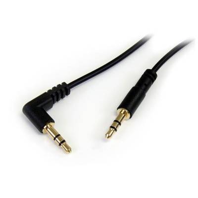 Câble audio stéréo Slim 0,3 m 1 Angle 90° M / M Noir - STARTECH.COM