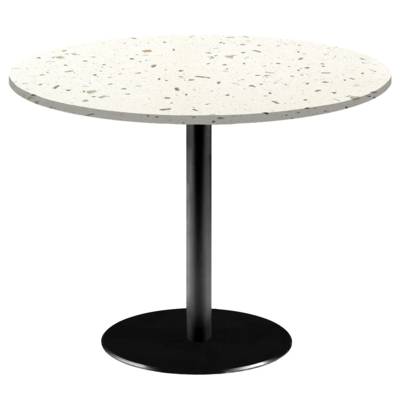 Table pied noir Ø120cm terrazzo cassata - intérieur - RestooTab
