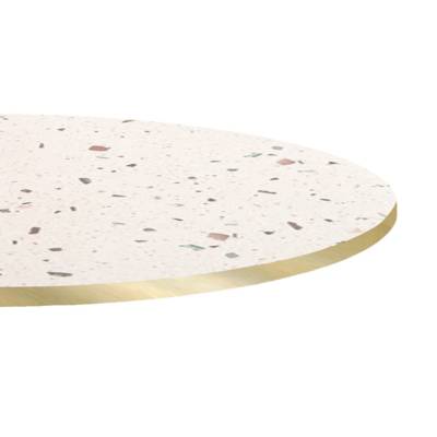 Plateau de table rond Terrazzo Cassata & laiton - RestooTab