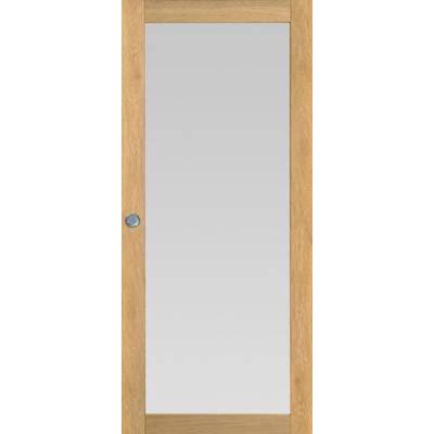 Porte coulissante pleine BORA chêne rustique naturel brossé - 204 x 93 cm - Gedimat - ROZIERE
