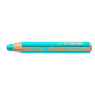 Crayon WOODY 3 en 1 Extra large Cyan - STABILO