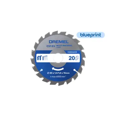 Lame multi-matériaux Blueprint CS600 pour scie circulaire - Ø 85 x 1,5/1 x 15 mm - DREMEL - 2608846430