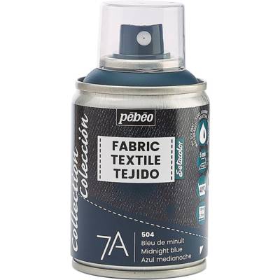 Peinture en Spray 7A - 100ml Spécial Textiles Naturels et Synthétiques - Bleu nuit - PÉBÉO