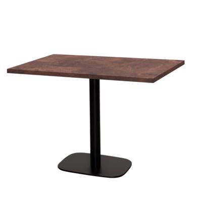 Table pied noir 120x70cm rouille roc - intérieur - RestooTab