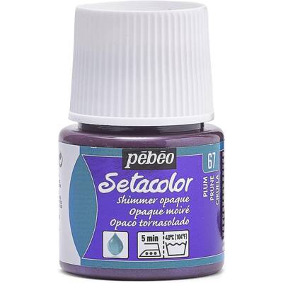 Flacon 45 ml Peinture SETACOLOR opaque pour textiles PRUNE moiré - PÉBÉO