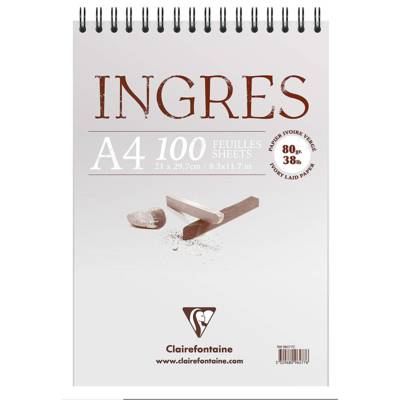 Bloc Ingres Etude vergé A4 100F 80g Ivoire - CLAIREFONTAINE
