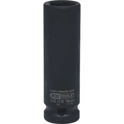 Douille longue à chocs 6 pans 1/2", 16 mm sur carte - KSTOOLS - 515.1116-E