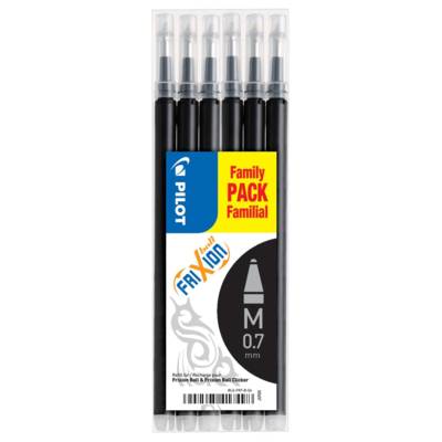 Set de 6 Recharges FRIXION BALL BLS-FR7 Noir - PILOT
