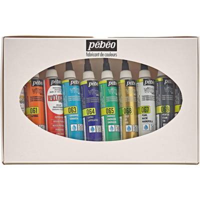 Etui de 10 tubes peinture Vitrea 160 - 20ml assortis - PÉBÉO