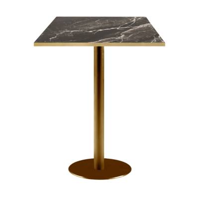 Mange-debout pied Doré 60x60cm marbre royal chants laiton - intérieur - RestooTab