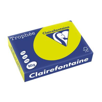 Ramette 500 Feuilles Papier multifonction Trophée A4 80g/m2 Vert fluo - CLAIRALFA