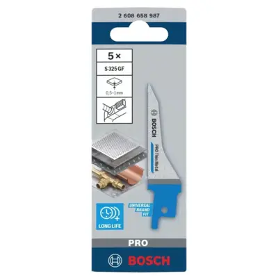 Jeu de 5 lames de scie PRO Thin Metal S325GF - BOSCH - 2608658987