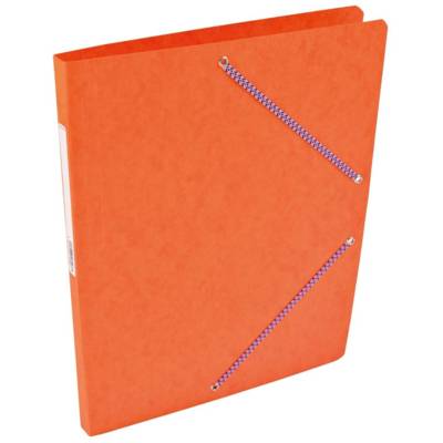 Chemise Carte Lustée simple 24 x 32 cm avec élastiques et étiquette de dos Orange - COUTAL