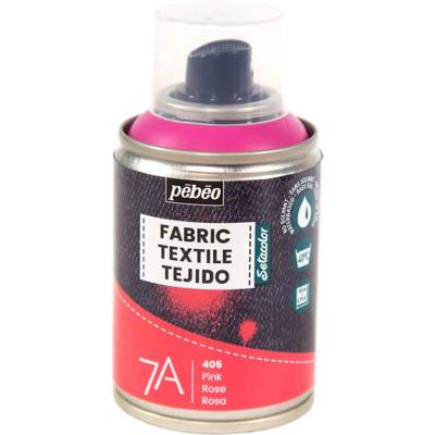 Peinture en Spray 7A - 100ml Spécial Textiles Naturels et Synthétiques ROSE - PÉBÉO