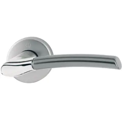 Ensemble Bergen sur rosace bec de cane HOPPE F49/F9 laiton chromé/alu aspect inox - 2815975
