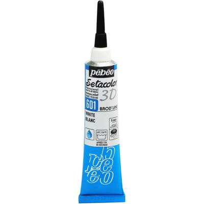 Peinture relief 3D tout tissu Setacolor 20ml Blanc - PÉBÉO