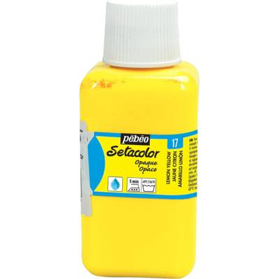 Flacon 250ml Peinture Setacolor Opaque JAUNE CITRON - PÉBÉO