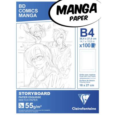 Manga bloc Storyboard B4 100F G.S. 55g - CLAIREFONTAINE