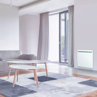 Radiateur inertie fonte et film chauffant WOODY blanc - 1000W - Gedimat - CHAUFELEC
