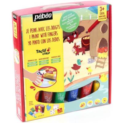 Coffret peinture aux doigts - Animaux de la ferme - 6 x 20ml - PÉBÉO