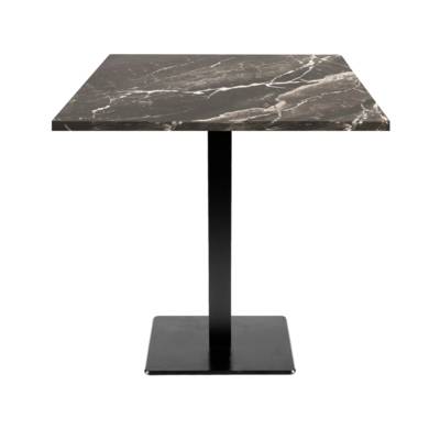 Table pied noir 70x70cm marbre royal - intérieur - RestooTab