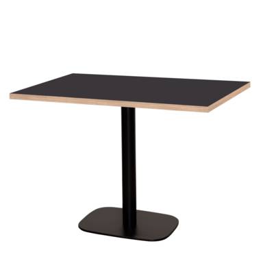 Table pied noir 120x70cm noir chant bois - intérieur - RestooTab