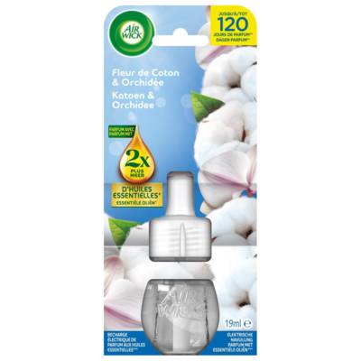 Recharge Diffuseur désodorisant Electrique Huiles essentielles Coton et Orchidée - AIR WICK