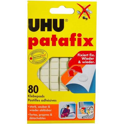 Etui de 80 Pastilles adhésives repositionnables décollables Patafix Blanc - UHU