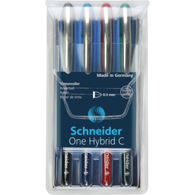 Roller à encre One Hybrid C Pte Conique 03 Pochette 4 assorti - Schneider