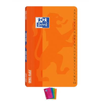 Répertoire OPENFLEX 11x17cm Piqûre 96 pages 90g petits carreaux Coloris aléatoire - OXFORD