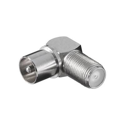 Adaptateur d'antenne Coudé F-jack> coaxial (IEC 9,5 mm) - GOOBAY