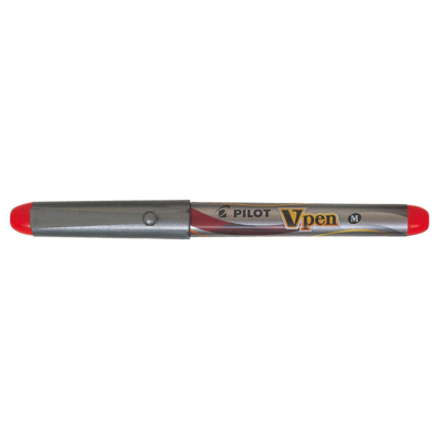 Stylo Plume Jetable V-Pen SILVER pointe moyenne Rouge - Pilot