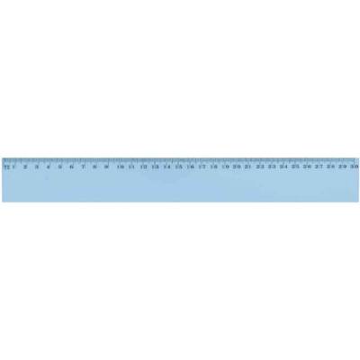 Règle plate incassable en plastique bord antitache 30 cm Bleu transparent - WONDAY