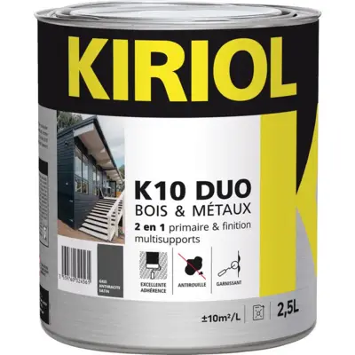 Peinture antirouille K10 Duo COMUS Satin Gris anthracite 2.5L - A013216 - COMUS SAS